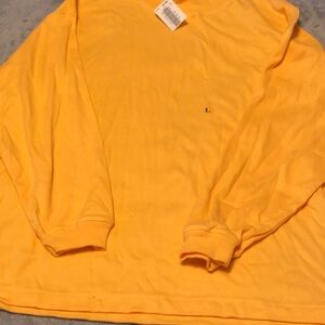 Bright Yellow Long Sleeve Shirt Mock-neck